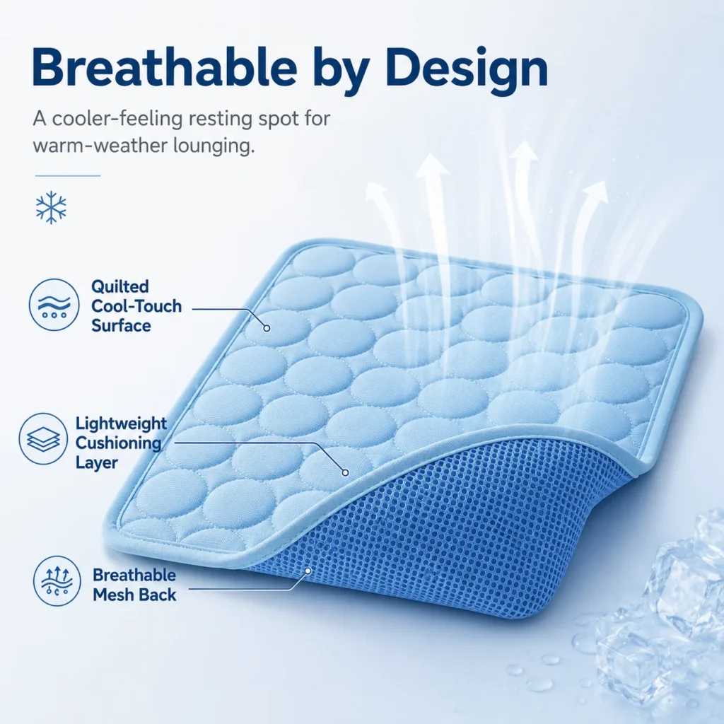 Gel-Free Breathable Pet Cooling Mat
