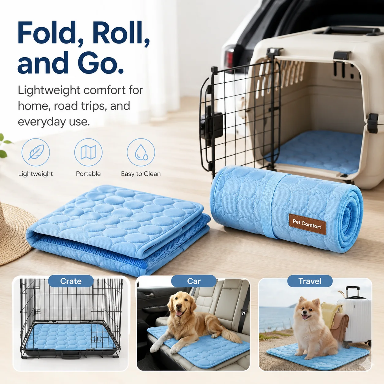 Gel-Free Breathable Pet Cooling Mat view 3