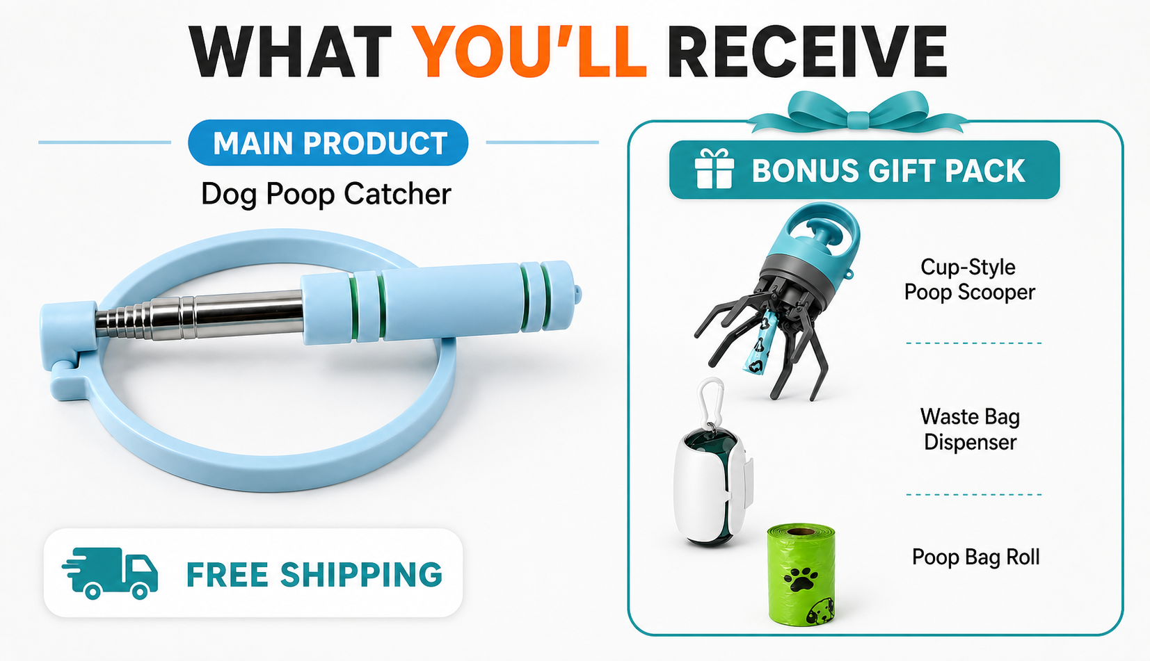 MadCleanPets dog waste catcher kit with bonus gift pack
